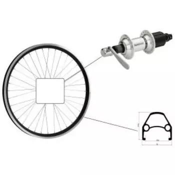Колесо в сборе 28/29" заднее, алюминиевая втулка SHIMANO FH-RM30, под кассету 8/9 ск., 10 мм, УТ00026072