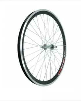 Колесо велосипедное, 24", переднее, обод двойной AL чёрный, втулка сталь, на гайку