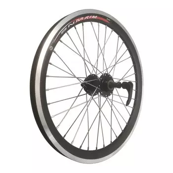 Колесо велосипедное 24" заднее, обод двойной алюминий, втулка, под диск 6 отверстий, черный