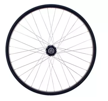 Колесо велосипедное 26" TRIX, задний, AL, двойной, втулка: сталь, трещётка, гайка, серебристая, D-10 (26) black/об.лент