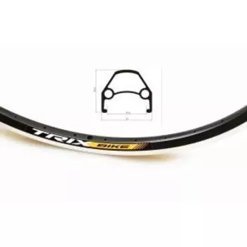 Колесо велосипедное 26" TRIX, задний, алюминиевый, двойной, черный, D23-26-black-13186