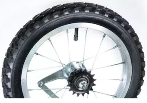 Колесо велосипедное Forward,16", заднее, алюминиевый обод, тормозная втулка, в сборе с покрышкой, черный, УТ00019439