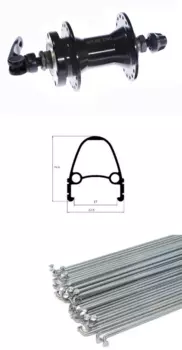 Колесо велосипедное, переднее, 26", обод TRIX двойной, втулка под дисковый тормоз, эксцентрик, YKL-ND1 26 black