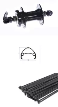 Колесо велосипедное,переднее, 26", обод TRIX, двойной, втулка под дисковый тормоз, эксцентрик, D-17" (26) black, 11471