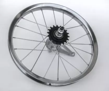 Колесо велосипедное TBS, 12", заднее, обод одинарный, алюминий, серебристый, втулка тормозная, ZVO21255