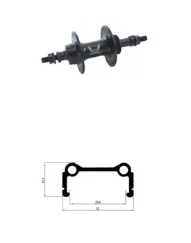 Колесо велосипедное TRIX, 20", заднее, BMX, втулка 48Н, под трещотку, на гайках, черный, М4-20-black-13401