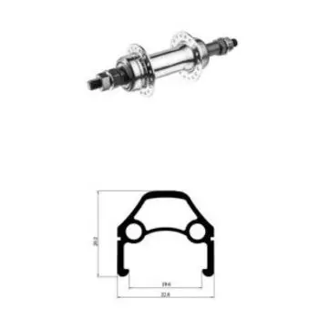 Колесо велосипедное TRIX, 20", заднее, обод алюминий, втулка серебристая, сталь, под трещотку, гайка, D2-20-black-13413