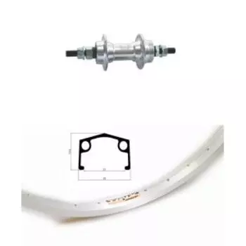 Колесо велосипедное TRIX, 20", заднее, обод одинарный, втулка под трещотку, гайка, серебристый, YKL11-20-silver-13416