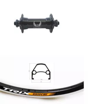 Колесо велосипедное TRIX 24", переднее, D23-24-black-13429