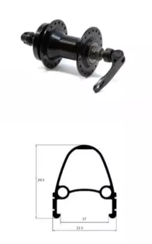 Колесо велосипедное TRIX 24", переднее, под дисковый тормоз, D1-24-black-9989