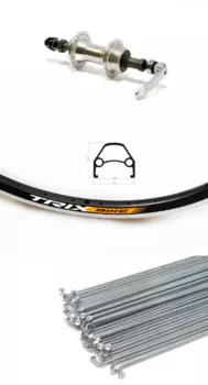 Колесо велосипедное TRIX, 24", заднее, обод черный, втулка серебристая, под трещотку, эксцентрик, D23 (24) black, 5804