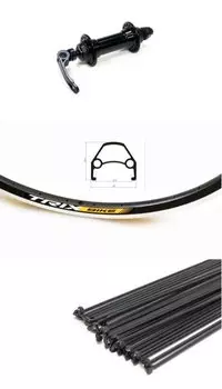 Колесо велосипедное TRIX, 26", переднее, алюминий, двойной обод, на эксцентрике, чёрный, D23-26-black-13043