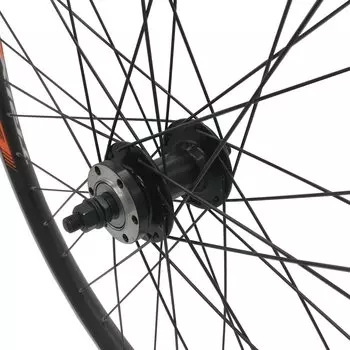 Колесо велосипедное TRIX, 26", переднее, двойной обод, втулка под дисковый тормоз, гайка, D-17 (26) black, 11472