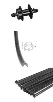 Колесо велосипедное TRIX, 26", переднее, обод двойной, втулка сталь, под диск, под гайку, черный, (26) black, 12139