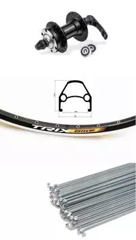 Колесо велосипедное TRIX, 27,5", переднее, под дисковый тормоз, эксцентрик, промподшипник, D-23 27,5" black, 11427