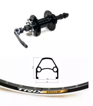 Колесо велосипедное TRIX 27,5", заднее, D23-27,5-black-13477