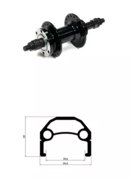 Колесо велосипедное TRIX 27,5", заднее, D26-27,5-black-13467