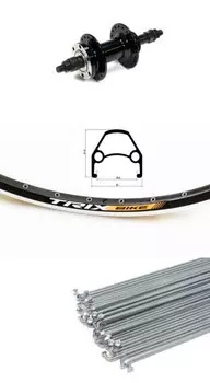 Колесо велосипедное TRIX, 28-29", заднее, под дисковый тормоз, под трещотку, на гайках, чёрный, D23-28-29-black-13113