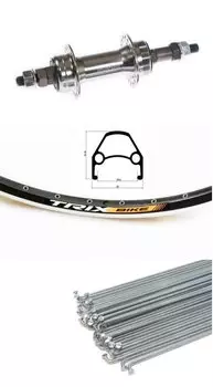 Колесо велосипедное TRIX, 28-29", заднее, втулка сталь, под трещотку, на гайках, D23-28-29-black-13122