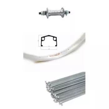 Колесо велосипедное TRIX, переднее, 20", под ободной тормоз, на гайках, серебристый, YKL-11(20) , 11303