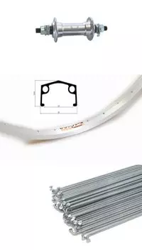 Колесо велосипедное TRIX, переднее, 20", под ободной тормоз, на гайках, серебристый, YKL-11(20) , 11303