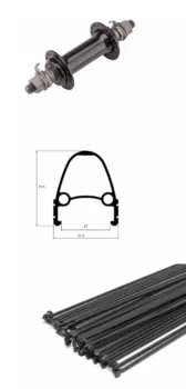 Колесо велосипедное TRIX, переднее, 26", обод двойной, втулка сталь черная, под гайку, ND1 (26) black, 12200