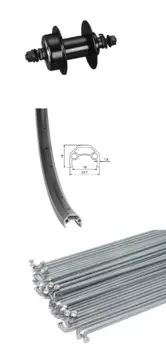 Колесо велосипедное TRIX, переднее, 26", обод двойной черный, втулка сталь, под диск, гайка, черный, (26) black, 12231