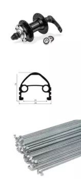 Колесо велосипедное TRIX, переднее, 26", обод двойной, втулка алюминий, под ДИСК, эксцентрик, черный, (26) black, 12167