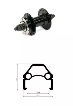 Колесо велосипедное TRIX, переднее, 26", под дисковый тормоз, на гайках, черный, D-2 26" black, 12490