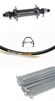 Колесо велосипедное TRIX, переднее, 26", втулка стальная, на гайках, под ободной тормоз, D-23 (26) black , 6449