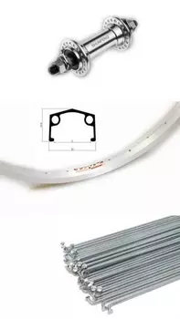 Колесо велосипедное TRIX, переднее, алюминий, на гайках, серебристый, YKL11-26-silver-4172