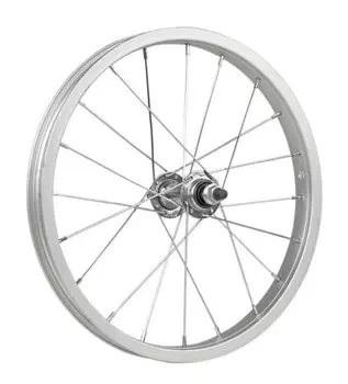 Колесо велосипедное в сборе Stels 16", переднее, под ободной тормоз, на гайках, одинарный обод 28, AV, серый, 630269