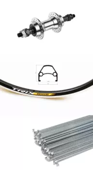 Колесо велосипедное, заднее, 26", обод TRIX двойной, втулка под трещотку, на гайке, ND1 (26) black, 11314