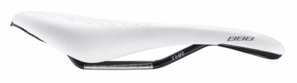 Седло велосипедное BBB Arrow, microfiber, THR rail, 130mm, white, BSD-61