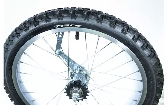 Колесо велосипедное заднее Trix 18", алюминевый обод, тормозная втулка, камера, покрышка, 18" alloy (заднее)