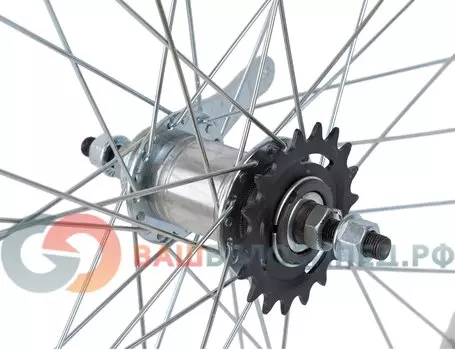 Колесо велосипедое, заднее, 26", ножной тормоз, серебристый