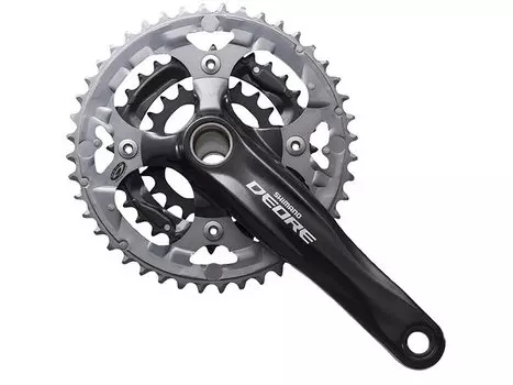 Система шатунов велосипедная SHIMANO FC-M590 DEORE, 175мм, 48X36X26T, с кареткой, чёрные, AFCM590E866XL