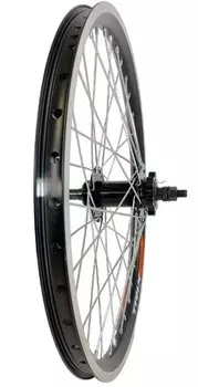 Колесо заднее TRIX 20", обод алюминиевый, двойной, 36H, фрезерованный, 406х19,4/25х21,4мм, черный, D23-20-black-14387