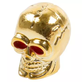 Колпачки для ниппеля M-Wave, авто, алюминий/пластик, 1шт, золотой череп, 5-519970