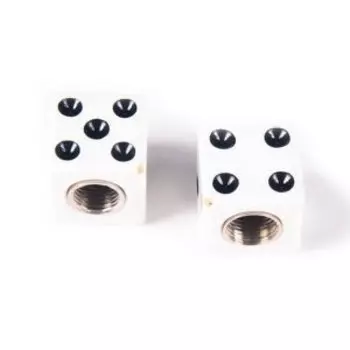 Колпачок для камер 4BIKE V11, дизайн "Кубик", AV, пластик, белый, ARV000285