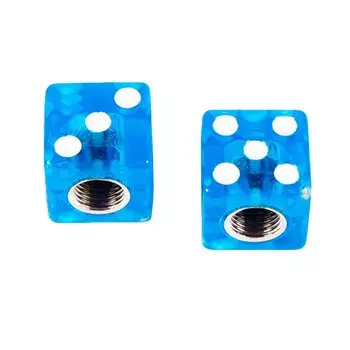 Колпачок для камер 4BIKE V11А, дизайн "Кубик", AV, пластик, голубой, ARV000288