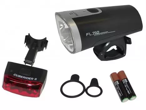 Комплект фар SIGMA, фары FL 710 и CUBERIDER II, черные, 14120