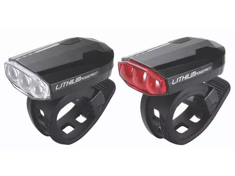 Комплект фонарей BBB SparkCombo, белый+красный, светодиодные, 4 режима, подзарядка через USB, BLS-48