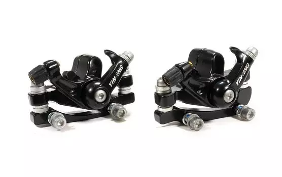 Комплект калиперов дискового тормоза механического с адаптерами TRIX, IS F180/R160, IS F160/R140, черные, YX-DB02