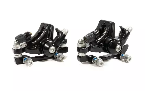 Комплект калиперов дискового тормоза механического с адаптерами TRIX, IS F180/R160, IS F160/R140, черные, YX-DB06
