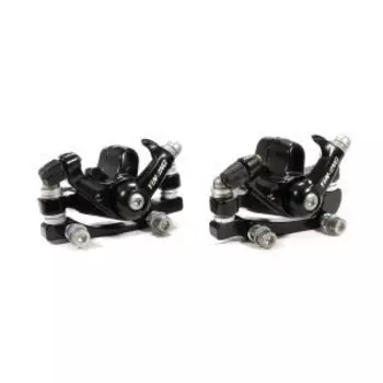 Комплект калиперов дискового тормоза механического с адаптерами TRIX, IS F180/R160, IS F160/R140, черные, YX-DB02