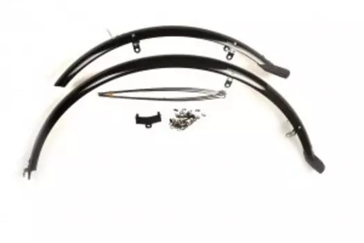 Комплект крыльев Vinca Sport 26", металопластик, удлиненные, ширина 50 мм, черные, HN12