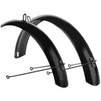 Комплект крыльев велосипедных Vinca Sport, удлиненные, 24", сталь, черные, HN 24 black