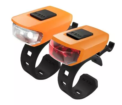 Комплект освещения KELLY'S KLS VEGA, 2 диода, 3 режима, батарейки 2хCR2032, оранжевый, 74123