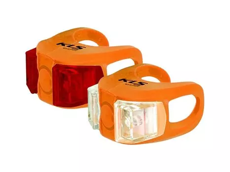 Комплект освещения KELLYS TWINS, 2 диода, 2 режима,батарейки в комплекте,оранжевый, Lighting set KLS TWINS, orange